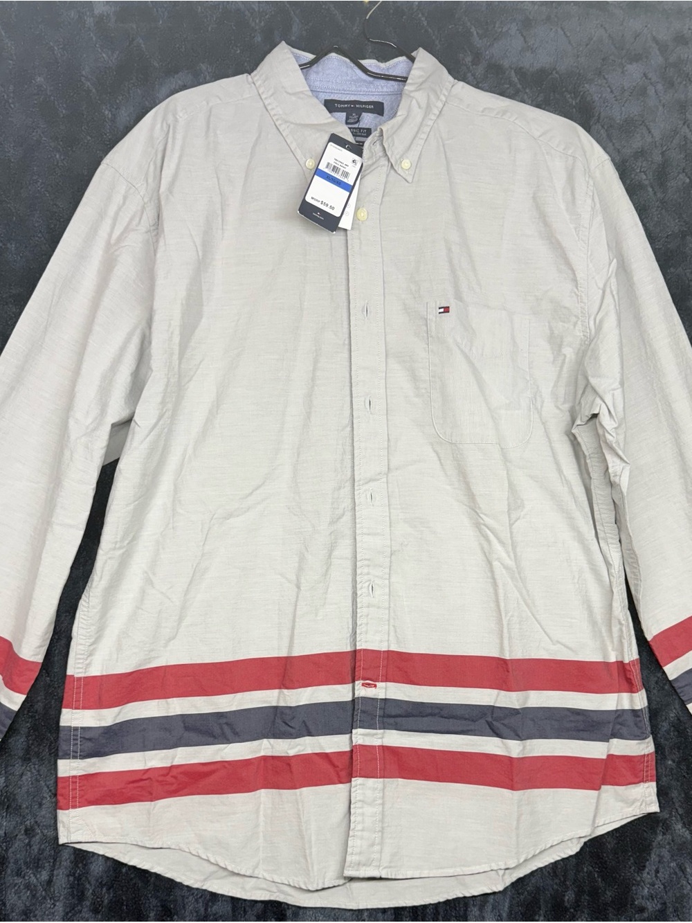 Tommy Hilfiger Light Gray Classic Fit Button-Down Shirt